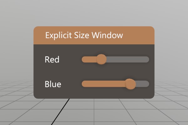 Explicitly sized element window