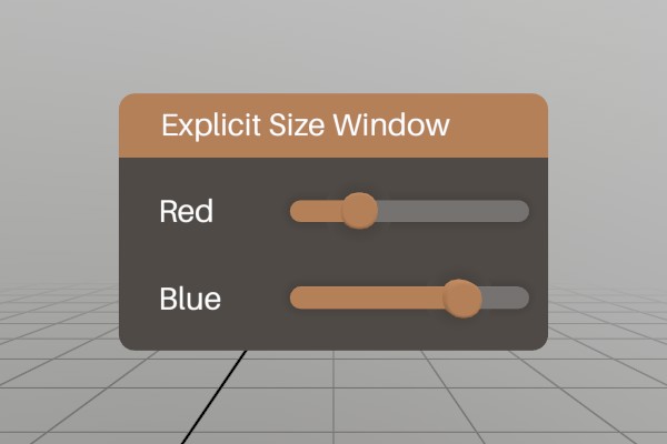 Explicitly sized element window